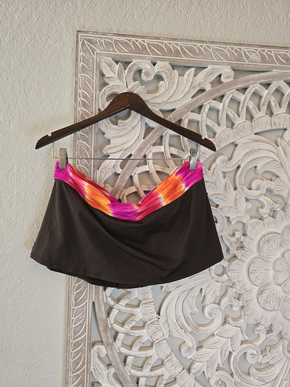 La Blanca Women's Coco Pink Tropical Hipster Bikini Swim Skirt Bottom 12